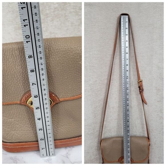 Dooney & Bourke Vintage Calvary Spectator Tan Brown Pebble Leather Crossbody Bag - Picture 16 of 16